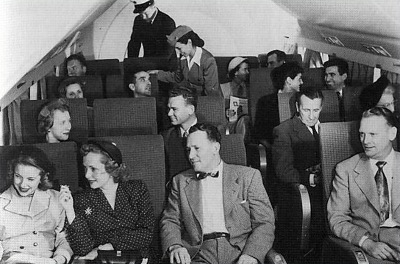 La clase turista de PanAm, en 1952. Foto: Everything PanAm